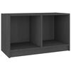 vidaXL Mobile Porta TV Grigio 70x33x42 cm in Legno Massello di Pino