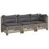 vidaXL Divano da Giardino con Cuscini 3 Posti Grigio in Polyrattan