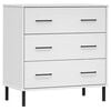 vidaXL Credenza con 3 Cassetti Bianca 77x40x79,5cm Legno Massello OSLO
