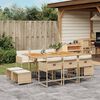 vidaXL Set da Pranzo da Giardino 11 pz con Cuscini Beige in Polyrattan