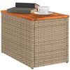 vidaXL Tavolini Giardino 2pz Beige 55x34x37 Polyrattan Legno Massello