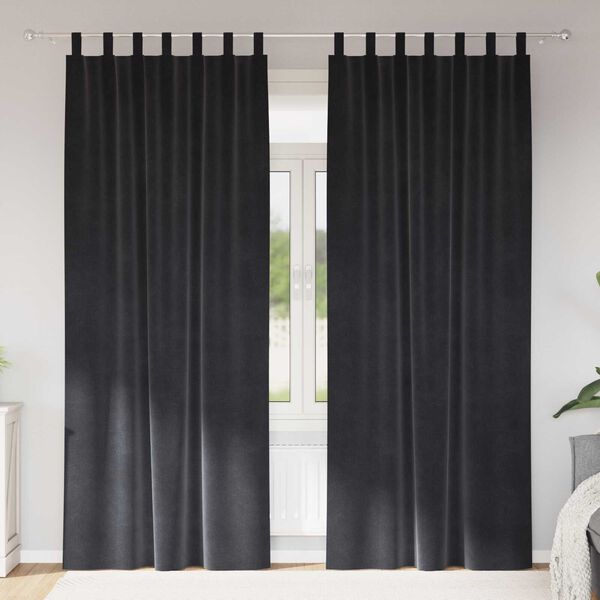 vidaXL Tende oscuranti 2 pcs Grigio scuro 140 x 225 cm Velluto