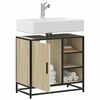 vidaXL Mobiletto per Lavabo da Bagno Rovere Sonoma 65x33x60 cm Legno Massello