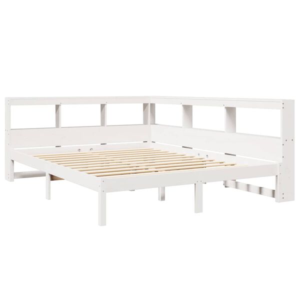 vidaXL Letto Libreria senza Materasso Bianco 140x190 cm Legno di Pino