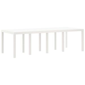 vidaXL Tavolo da Giardino Bianco 250 x 100 x 73 cm polyrattan