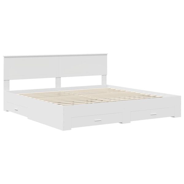 vidaXL Struttura del letto Bianco 200 x 200 cm Legno multistrato