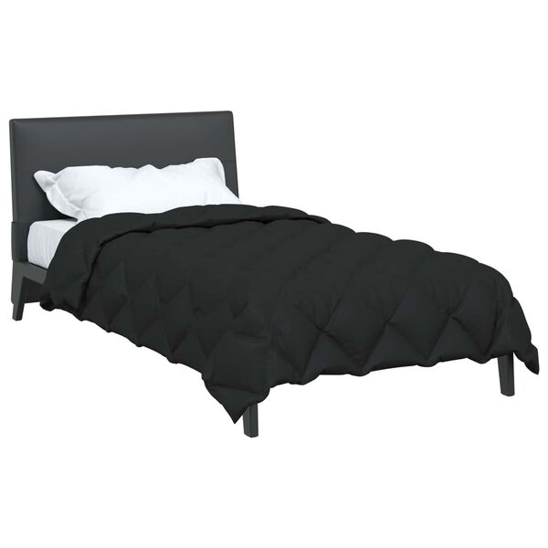 vidaXL Duvet Invernale Nero 140 x 220 cm Microfibra