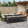 vidaXL Set da Pranzo da Giardino 11 pz con Cuscini in Polyrattan Nero