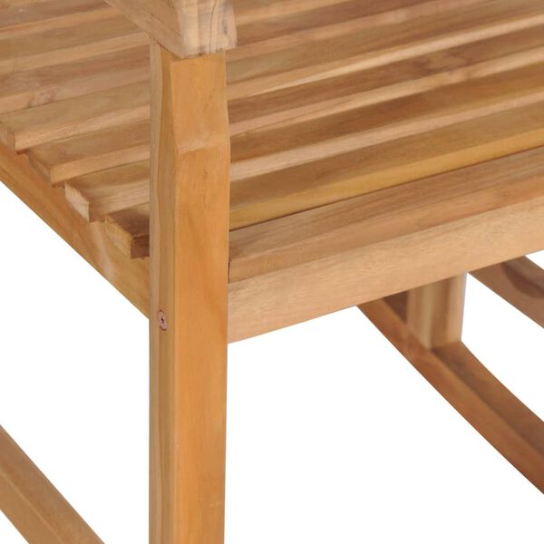 vidaXL Sedia a Dondolo con Cuscino Crema in Legno di Teak