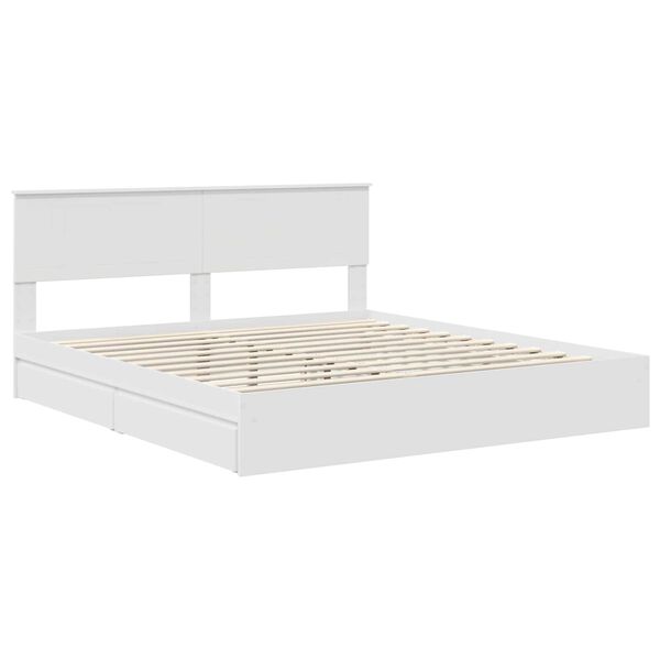 vidaXL Letto con Contenitore Bianco 180 x 200 cm Legno multistrato