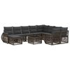 vidaXL Set Divano da Giardino 11 pz Grigio polyrattan