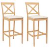 vidaXL Sgabello da bar 2 pcs Naturale e Beige