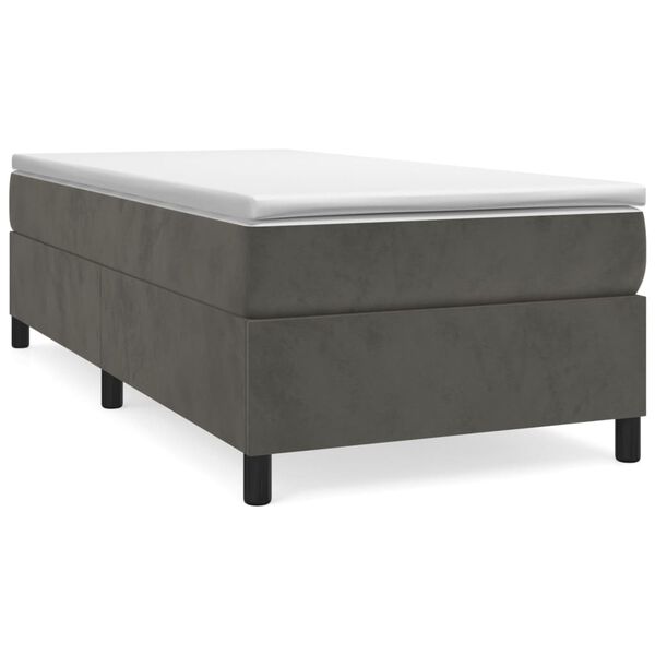 vidaXL Struttura Letto a Rete a Molle Grigio Scuro 100x200 cm Velluto