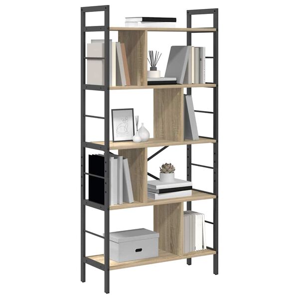 vidaXL Libreria Rovere Sonoma 75 x 30 x 156 cm Legno multistrato