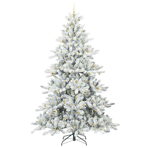 vidaXL Albero di Natale Artificiale con Rami Pieghevoli Bianco 240 cm