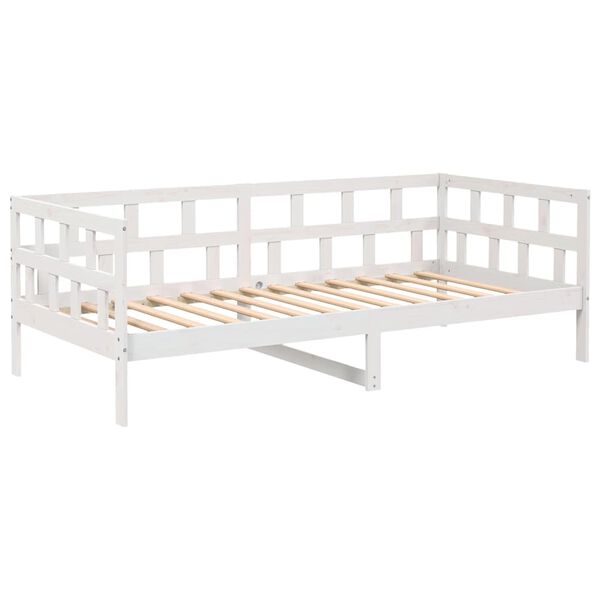 vidaXL Dormeuse Bianca in Legno Massello di Pino 90x190 cm