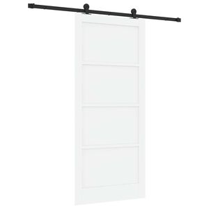 vidaXL Porta scorrevole Bianco e Nero 93 x 211 cm Pino massello