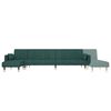 vidaXL Divano Letto a L Verde Scuro 275x140x70 cm in Velluto