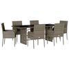 vidaXL Set da Pranzo da Giardino 7 pz con Cuscini in Polyrattan Grigio
