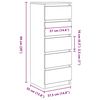 vidaXL Credenza con Cassetti Rovere Artigianale 37,5x35x99 cm