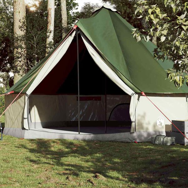 vidaXL Tenda Familiare Tipi per 10 Persone Verde Impermeabile