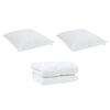 vidaXL Duvet Invernale con cuscino 3 pcs Bianco Microfibra