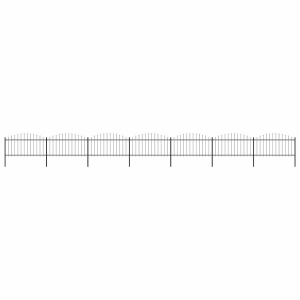 vidaXL Recinzione da Giardino con Punta a Lancia in Acciaio 1248x150 cm Nero