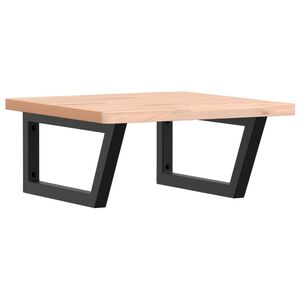 vidaXL Ripiano a Parete per Lavabo in Acciaio e Massello di Faggio