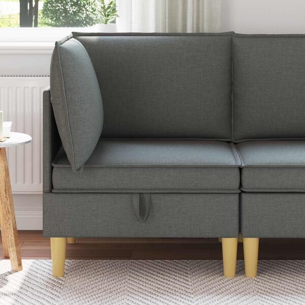 vidaXL Pouf contenitore Grigio scuro