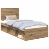vidaXL Struttura del letto con testiera Rovere Artigianale 90 x 190 cm