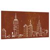 vidaXL Decorazione Muro da Giardino 105x55cm Skyline in Acciaio Corten