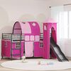 vidaXL Struttura del letto loft per bambini Nero e rosa 99,5 x 200 cm