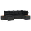 vidaXL Set Divano da Giardino Nero polyrattan