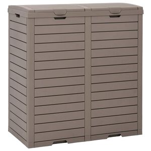 vidaXL Cestino Rifiuti Esterno Marrone Chiaro 78x41x86cm Polipropilene