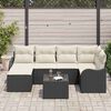 vidaXL Set Divano da Giardino 7 pcs Nero e bianco Poly Rattan