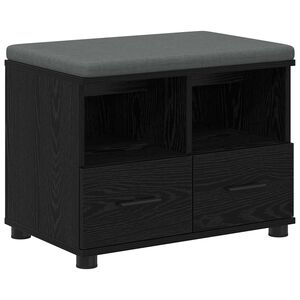 vidaXL Panca per ingresso Rovere Nero 60 x 38 x 46 cm
