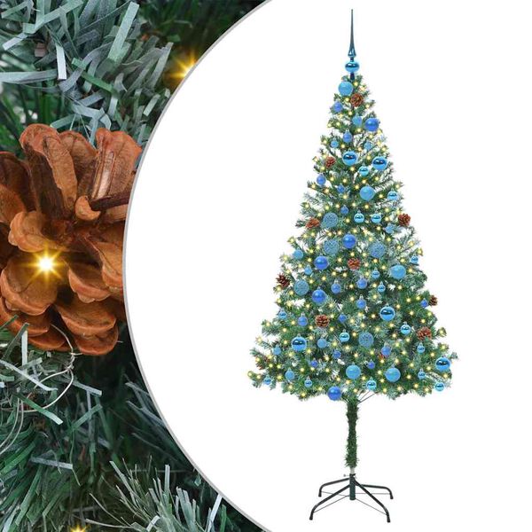 vidaXL Albero di Natale artificiale Verde 180 cm PVC e Acciaio