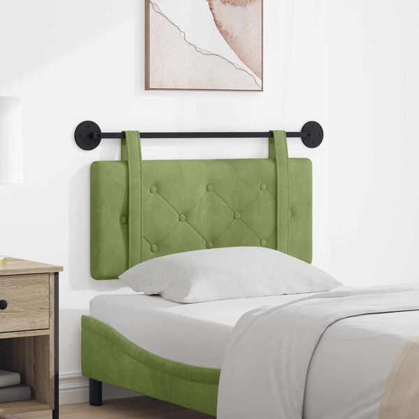 vidaXL Testata appesa Verde chiaro 90 x 55 x 5 cm Velluto