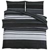 vidaXL Set Copripiumino Strisce Nere 260x220 cm in Cotone