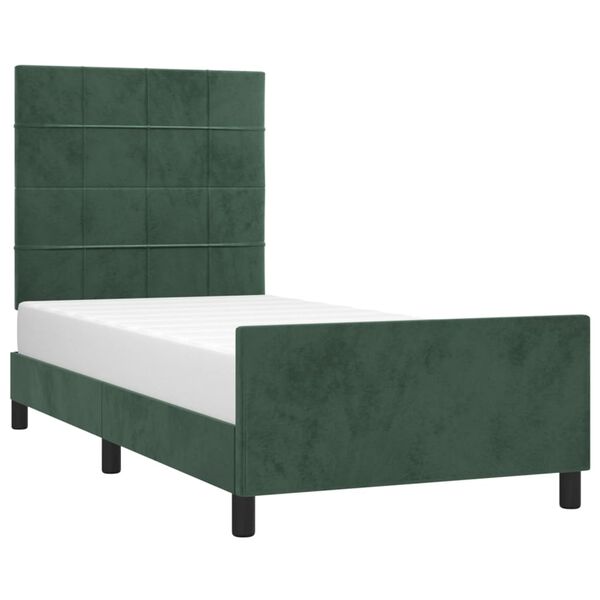 vidaXL Giroletto senza Materasso Verde Scuro 80x200 cm in Velluto