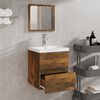 vidaXL Mobile da Bagno con Specchio Rovere Fumo in Legno Multistrato