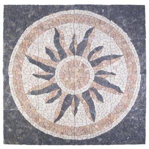 vidaXL Piastrelle Mosaico Motivo Sole Multicolore 120 x 120 cm Marmo