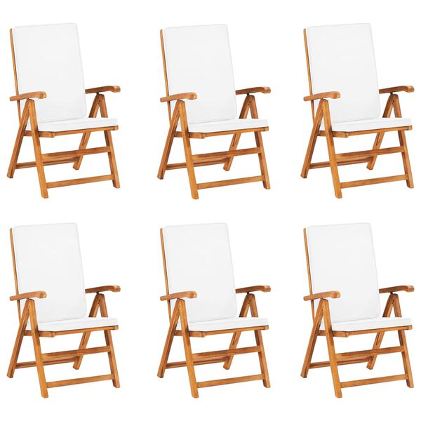 vidaXL Set da Pranzo da Giardino 7 pz con Cuscini Legno di Teak