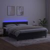 vidaXL Letto a Molle con Materasso e LED Nero 180x200 cm in Velluto