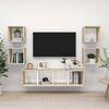 vidaXL Set Mobili TV 5 pz Bianco e Rovere Sonoma in Legno Multistrato