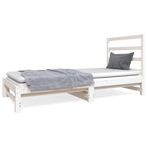 vidaXL Dormeuse Estraibile Bianca 2x(90x190) cm Legno Massello di Pino