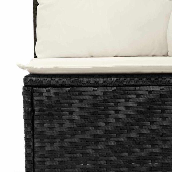 vidaXL Set Divano da Giardino 7 pcs Nero e Crema polyrattan