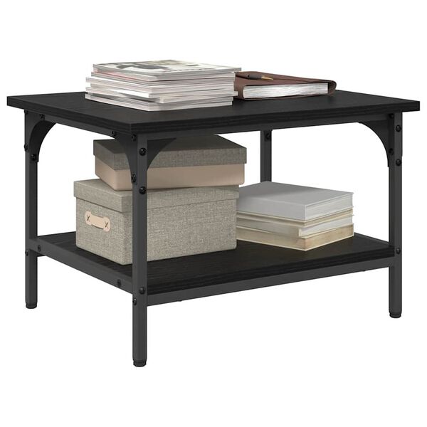 vidaXL Supporto per Stampante Rovere Nero 50 x 40 x 38 cm