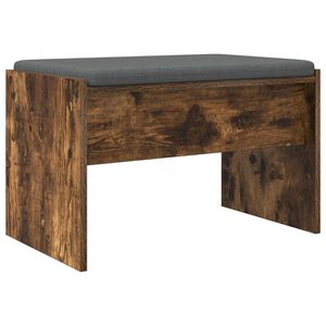 vidaXL Panca per ingresso con cuscino Rovere fum&eacute; 63 x 38 x 40 cm