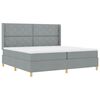 vidaXL Letto a molle con materasso Grigio chiaro 200 x 200 cm Tessuto